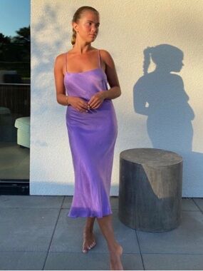 Djerf Avenue Lavender Slip Midi Dress